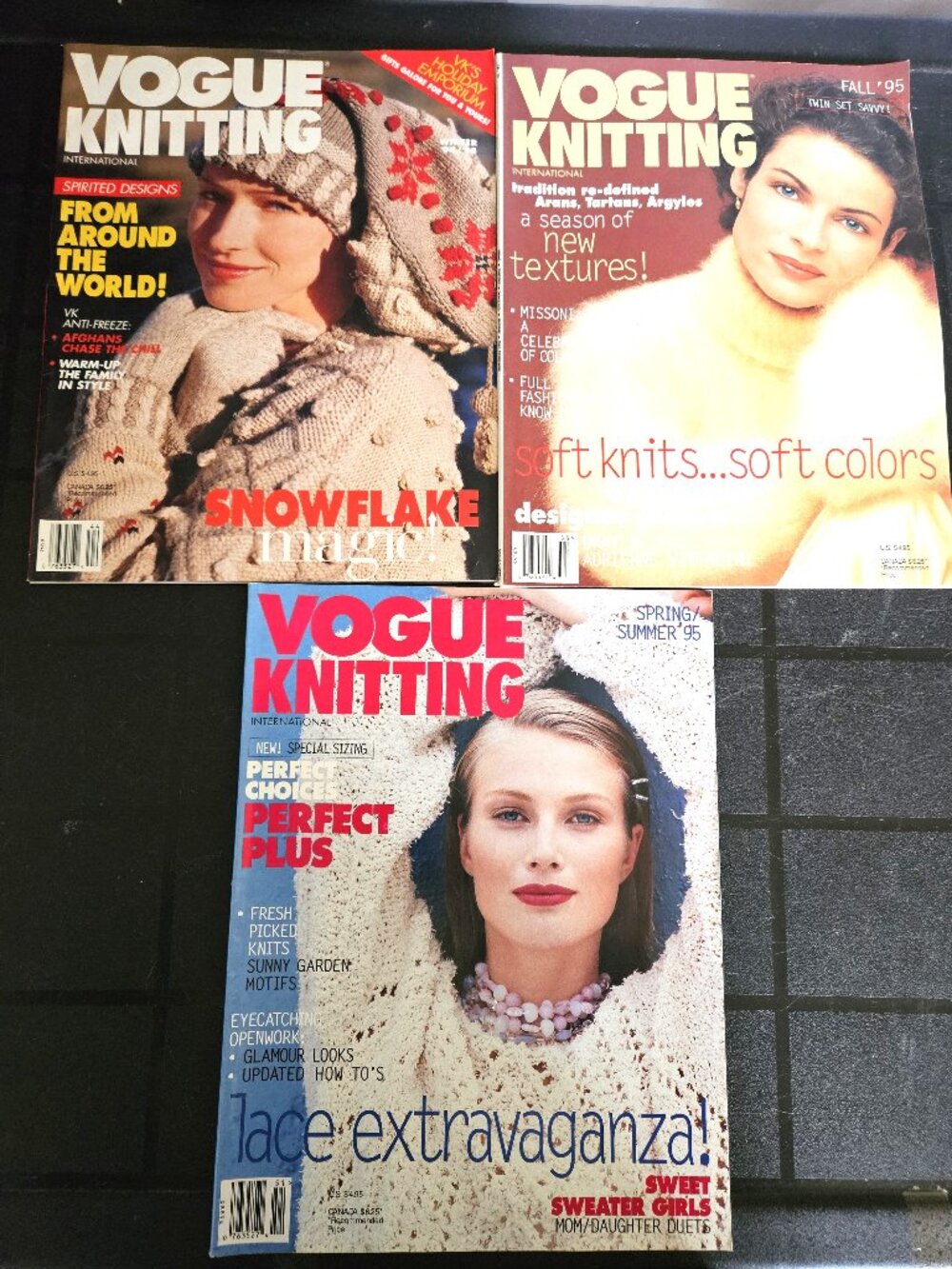 Bundle of 3 Vintage 1994 to 95 Vogue Knitting Magazines